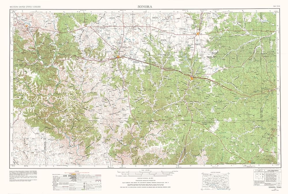 Sonora Texas Quad - USGS 1954 art print by USGS for $57.95 CAD
