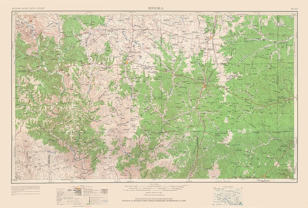 Sonora Texas Quad - USGS 1954 art print by USGS for $57.95 CAD