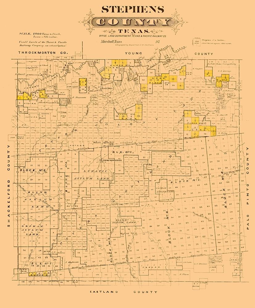 Stephens County Texas - Gast 1870 art print by Gast for $57.95 CAD