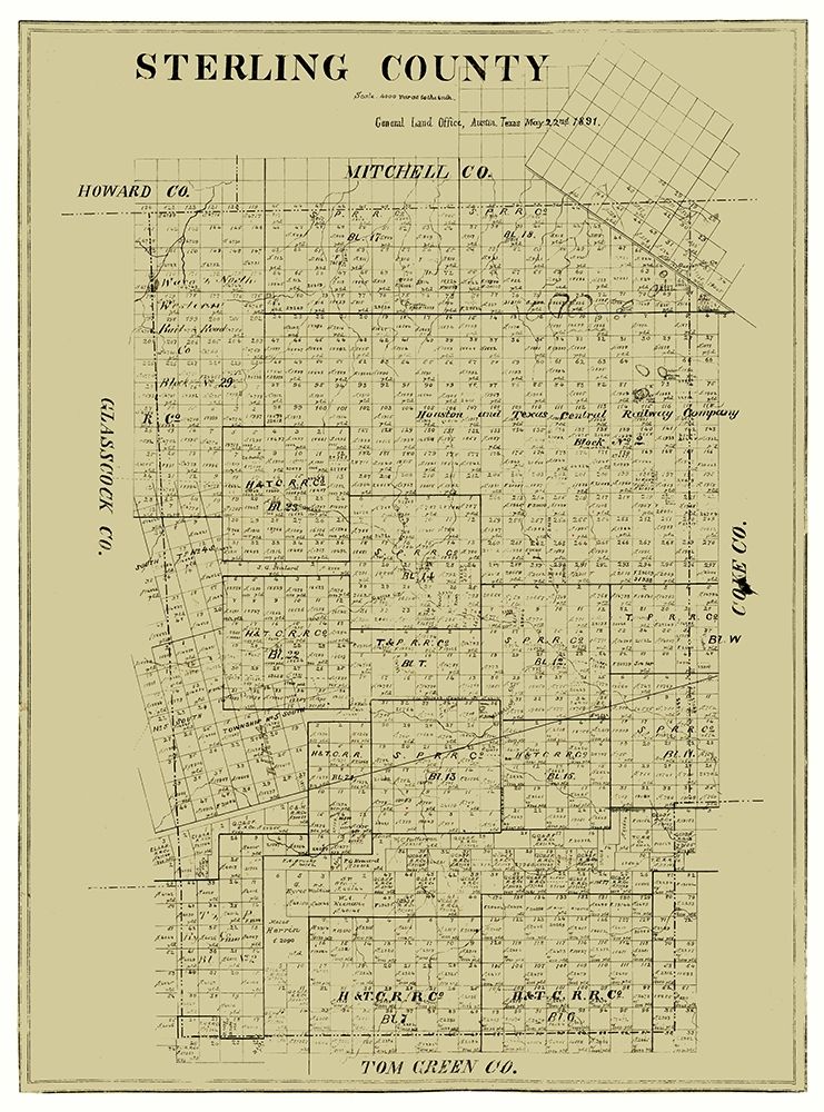 Sterling County Texas -1891 art print by Unknown for $57.95 CAD
