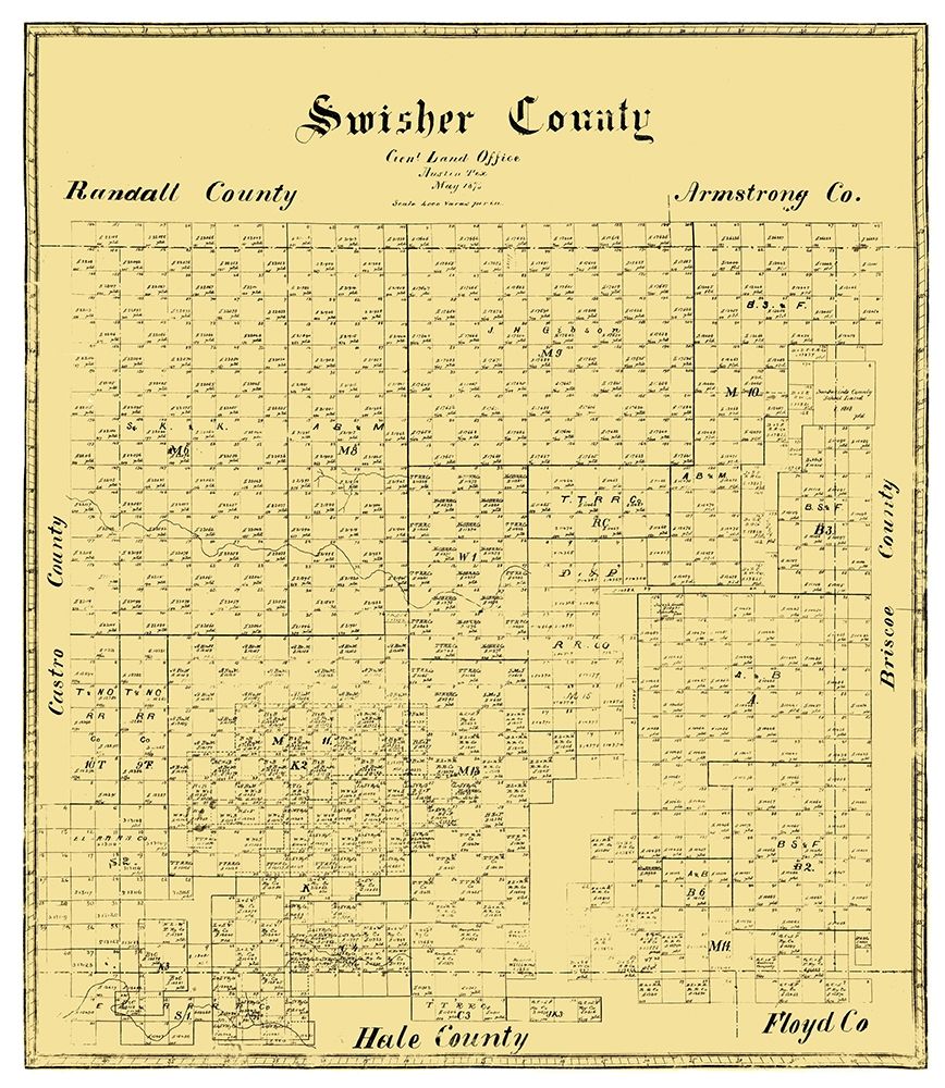 Swisher County Texas -1873 art print by Unknown for $57.95 CAD