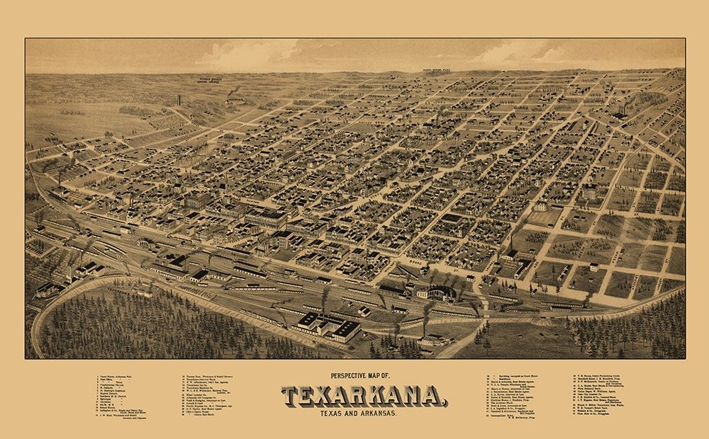Texarkana Texas - Wellge 1888 art print by Wellge for $57.95 CAD