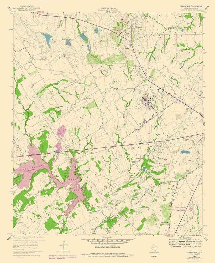 Tehuacana Texas Quad - USGS 1960 art print by USGS for $57.95 CAD