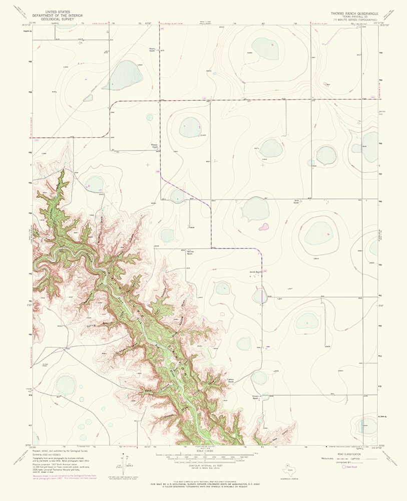 Thomas Ranch Texas Quad - USGS 1968 art print by USGS for $57.95 CAD