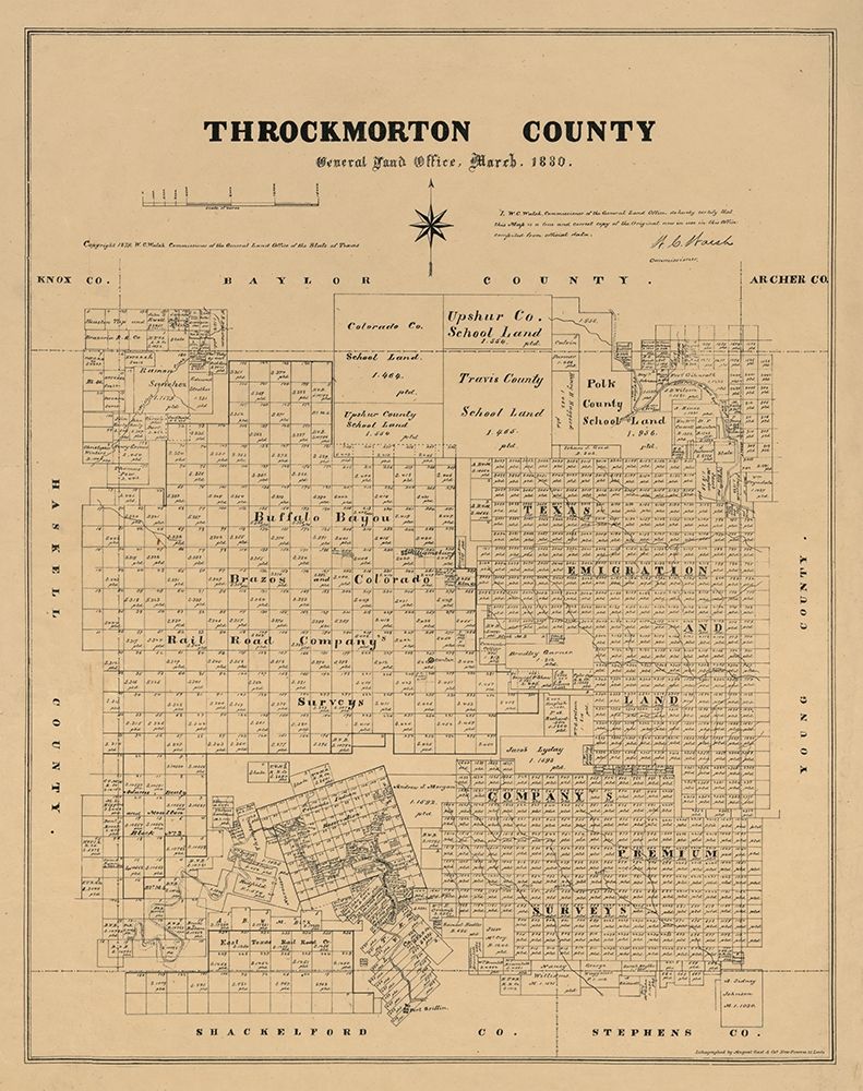 Throckmorton County Texas - Walsh 1880 art print by Walsh for $57.95 CAD