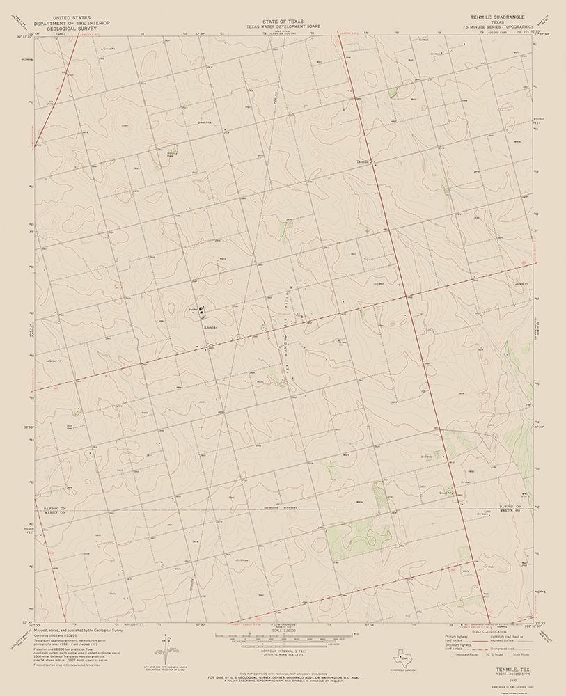 Tenmile Texas Quad - USGS 1970 art print by USGS for $57.95 CAD