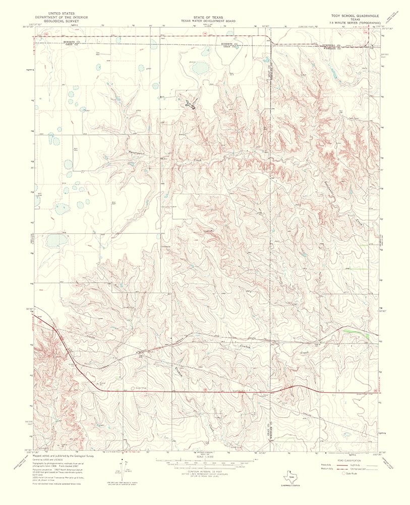 Tody School Texas Quad - USGS 1970 art print by USGS for $57.95 CAD