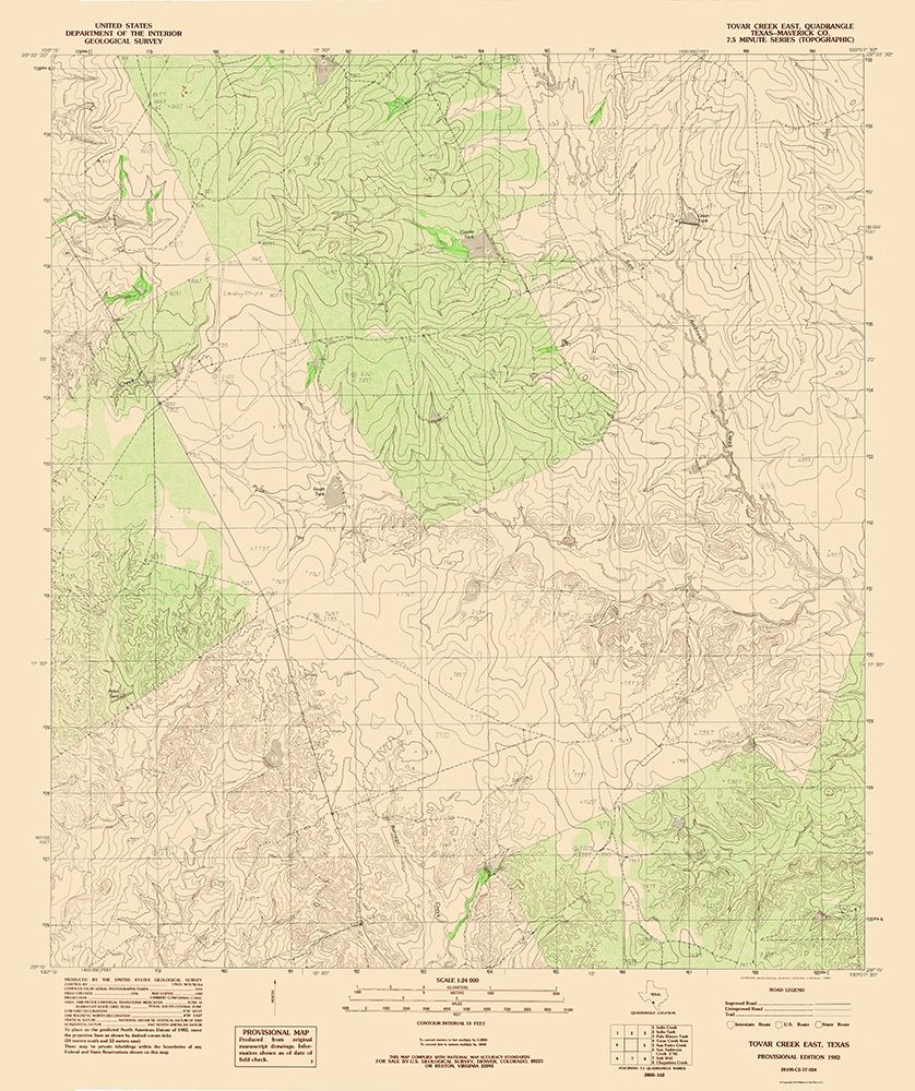 East Tovar Creek Texas Quad - USGS 1982 art print by USGS for $57.95 CAD