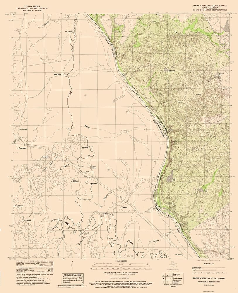West Tovar Creek Texas Quad - USGS 1983 art print by USGS for $57.95 CAD