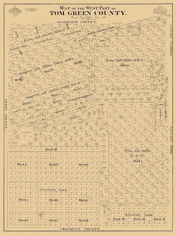 Tom Green County West - McCaughy 1894 art print by McCaughy for $57.95 CAD