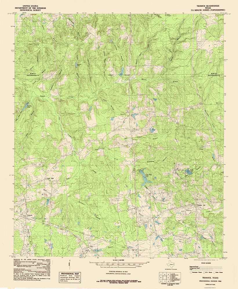 Trawick Texas Quad - USGS 1984 art print by USGS for $57.95 CAD