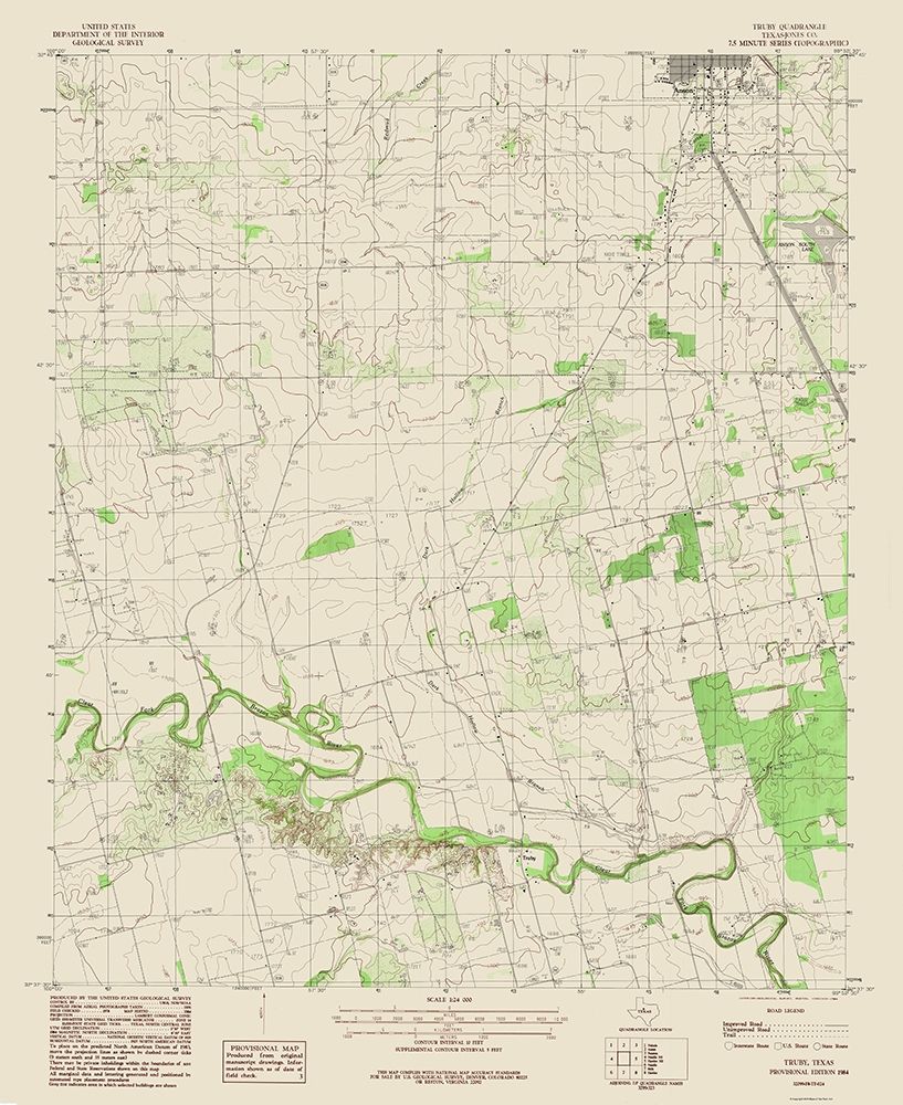Truby Texas Quad - USGS 1984 art print by USGS for $57.95 CAD