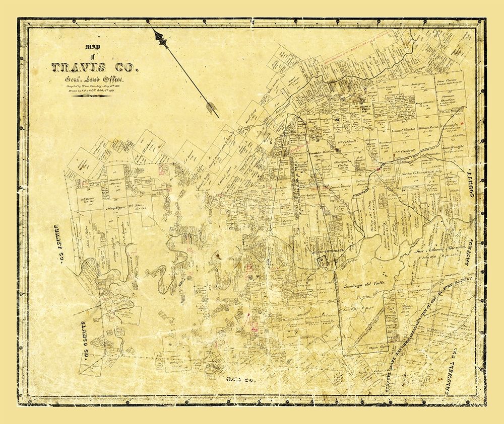 Travis County Texas - Rosenberg 1861 art print by Rosenberg for $57.95 CAD