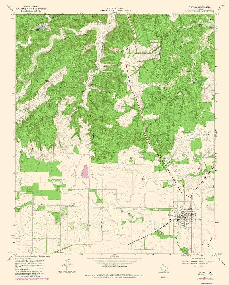 Turkey Texas Quad - USGS 1967 art print by USGS for $57.95 CAD