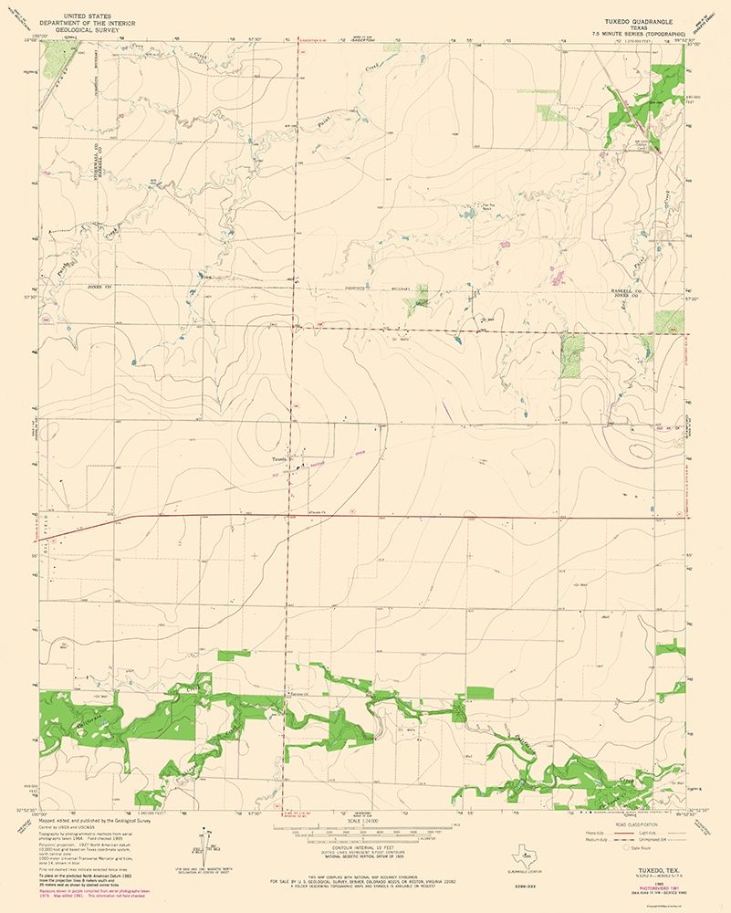Tuxedo Texas Quad - USGS 1965 art print by USGS for $57.95 CAD