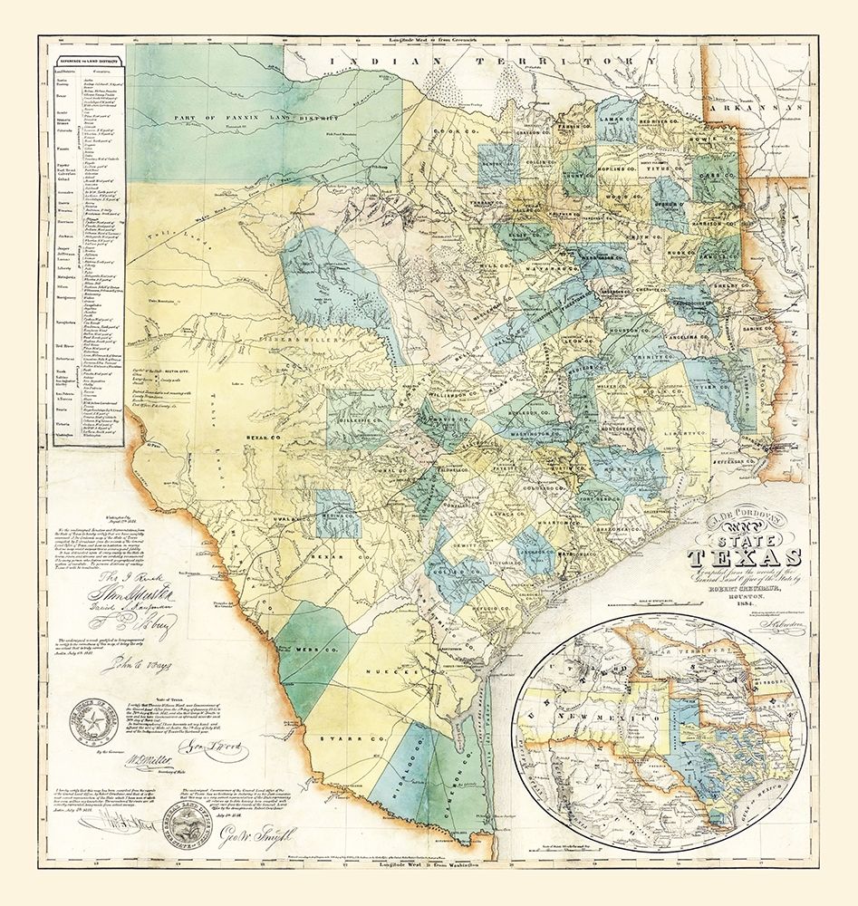 Texas - Creuzbaur 1854 art print by Creuzbaur for $57.95 CAD