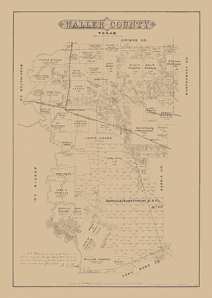 Waller County Texas - Walsh 1879 art print by Walsh for $57.95 CAD