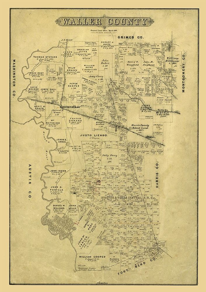 Waller County Texas - Blau 1880 art print by Blau for $57.95 CAD