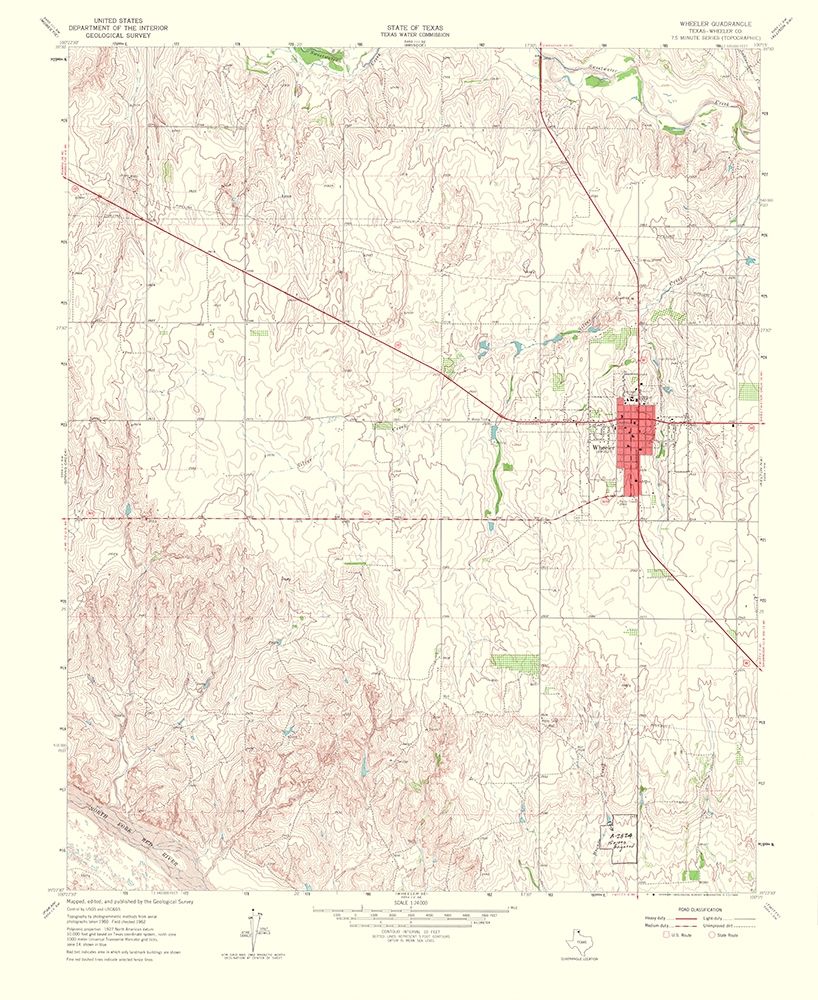 Wheeler Texas Quad - USGS 1965 art print by USGS for $57.95 CAD