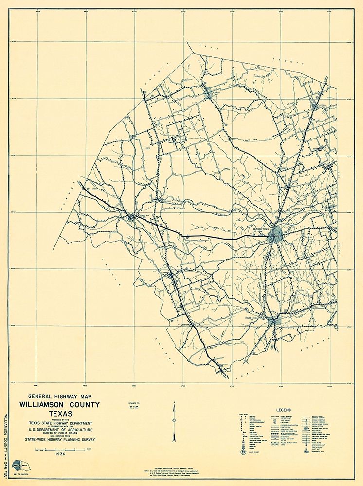 Williamson Texas 1 of 2 - Highway Dept 1936 art print by Highway Dept for $57.95 CAD