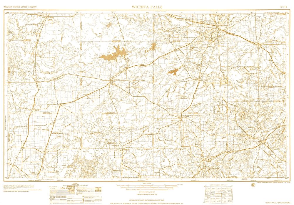 Wichita Falls Texas Sheet - USGS 1954 art print by USGS for $57.95 CAD