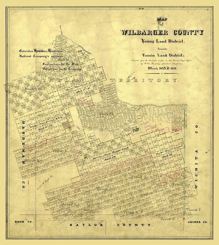 Wilbarger County Texas - Rosenberg 1859 art print by Rosenberg for $57.95 CAD