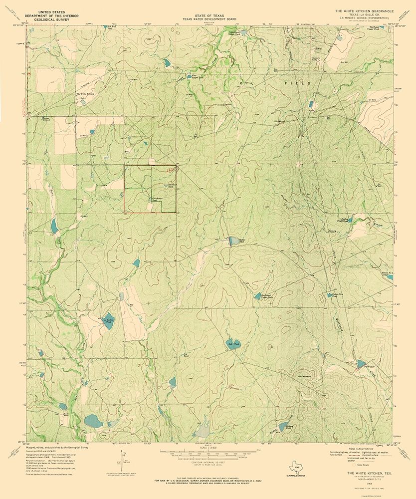 White Kitchen Texas Quad - USGS 1969 art print by USGS for $57.95 CAD