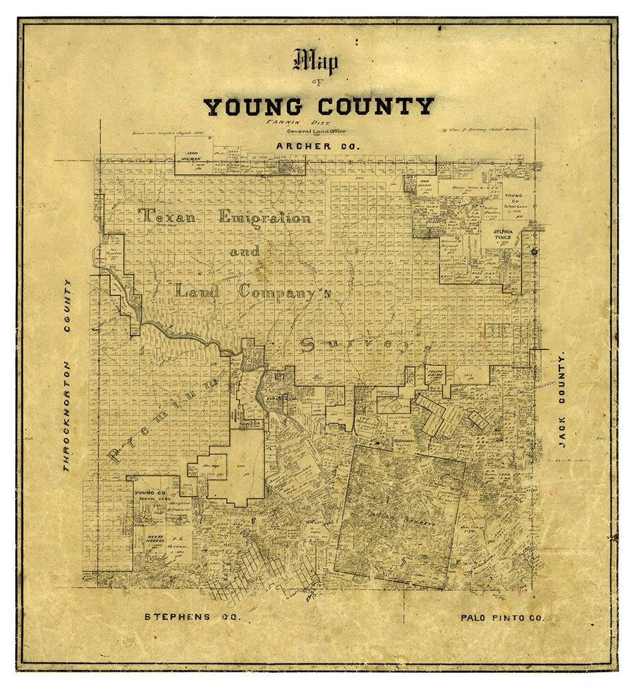 Young County Texas - Finerney 1880 art print by Finerney for $57.95 CAD