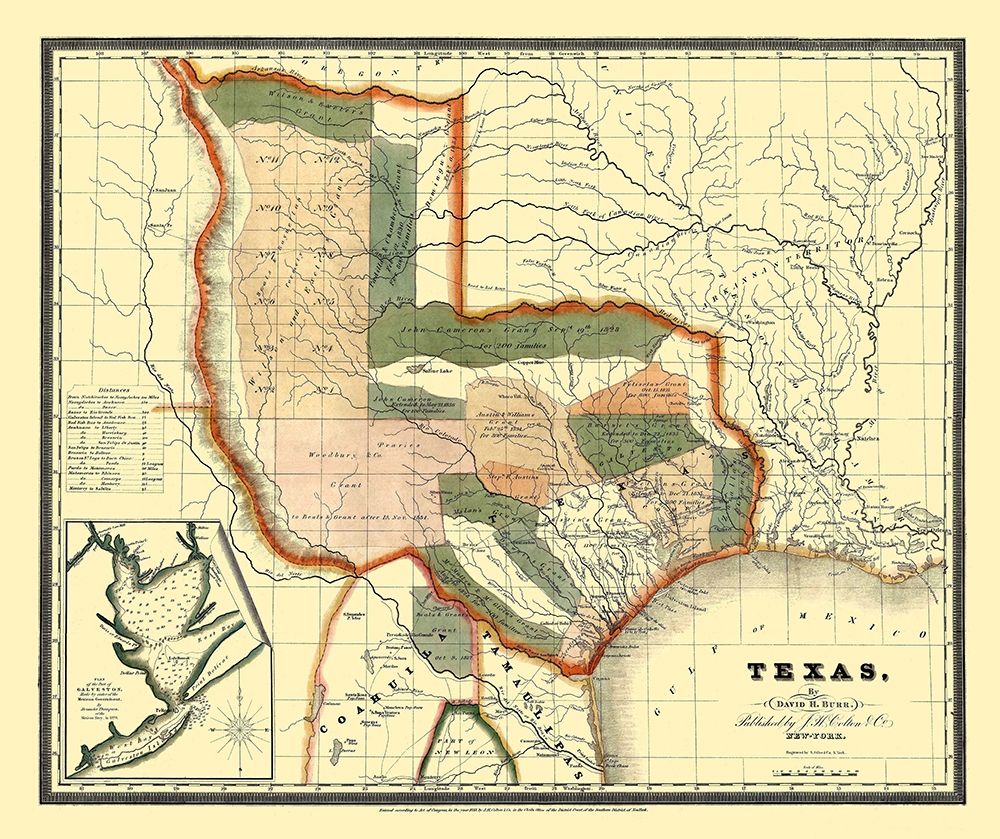 Texas - Burr 1835 art print by Burr for $57.95 CAD