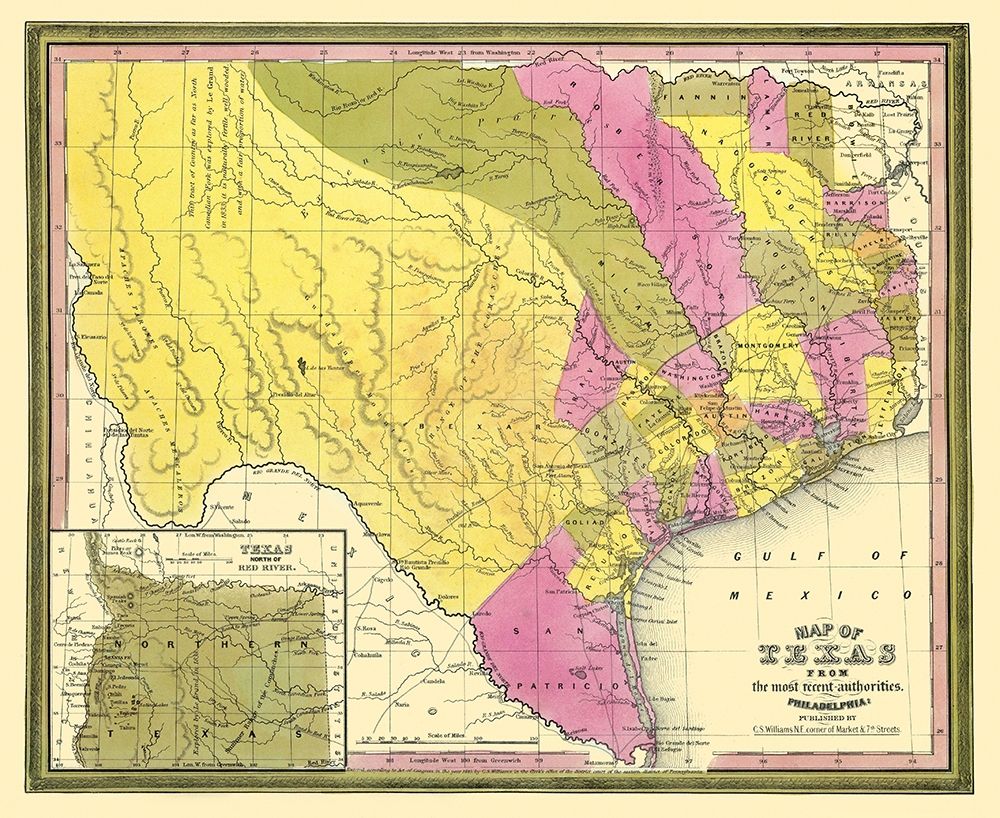 Texas - Mitchell 1846 art print by Mitchell for $57.95 CAD