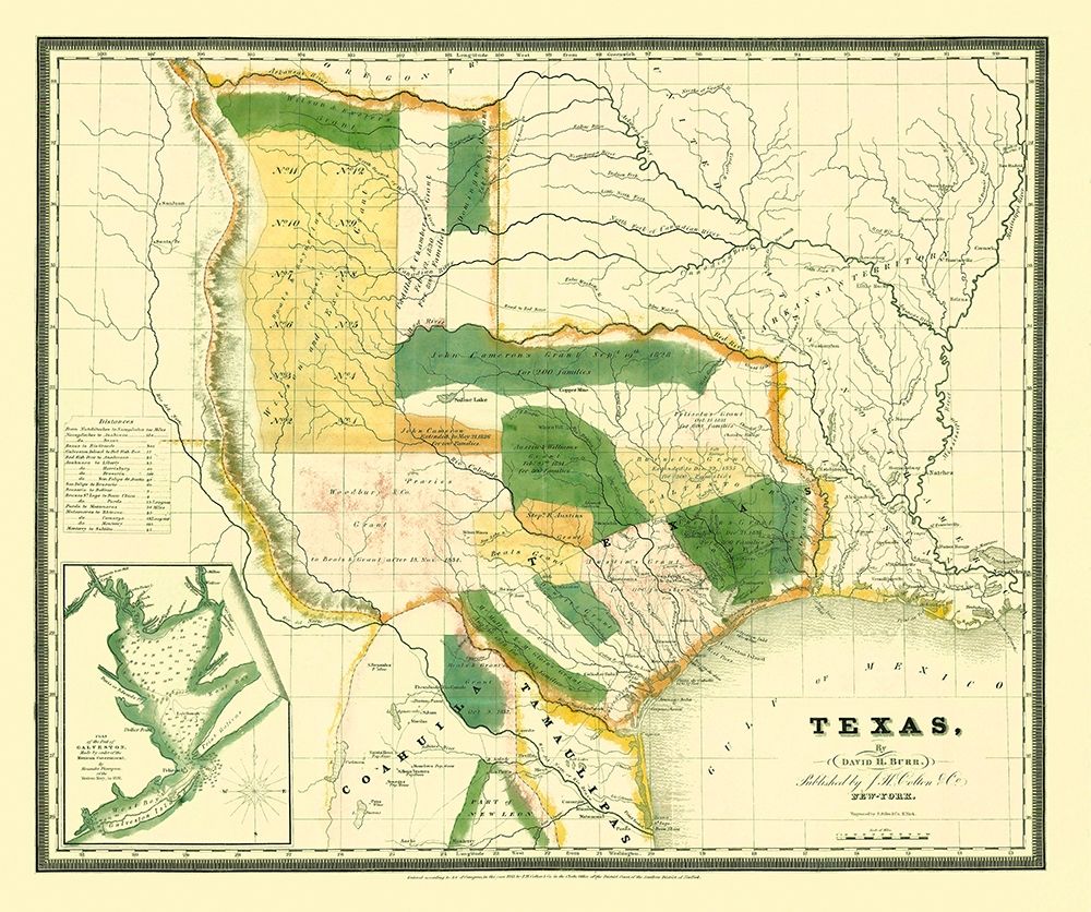 Texas - Burr 1834 art print by Burr for $57.95 CAD