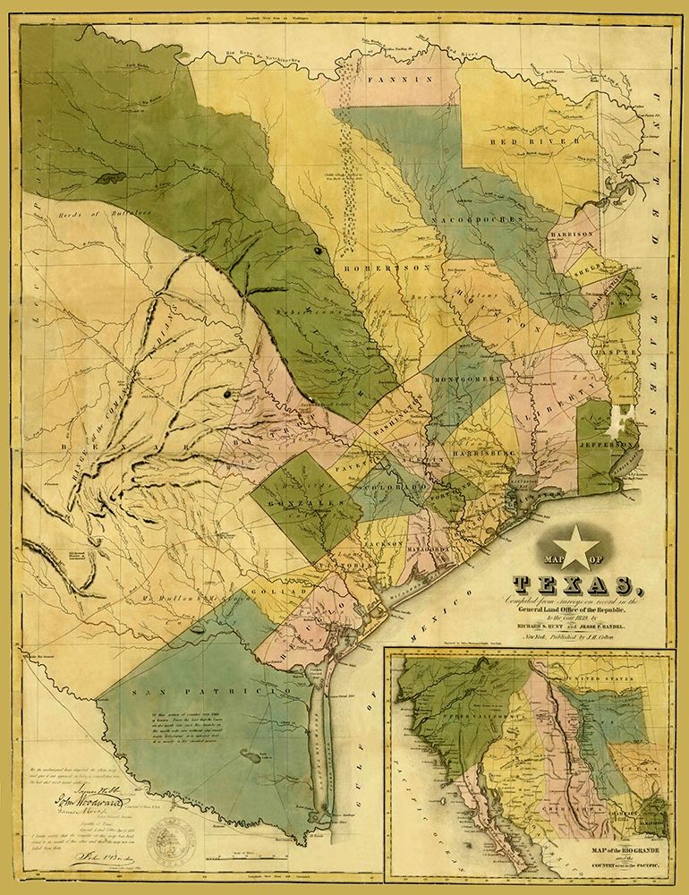 Texas - Colton 1839 art print by Colton for $57.95 CAD