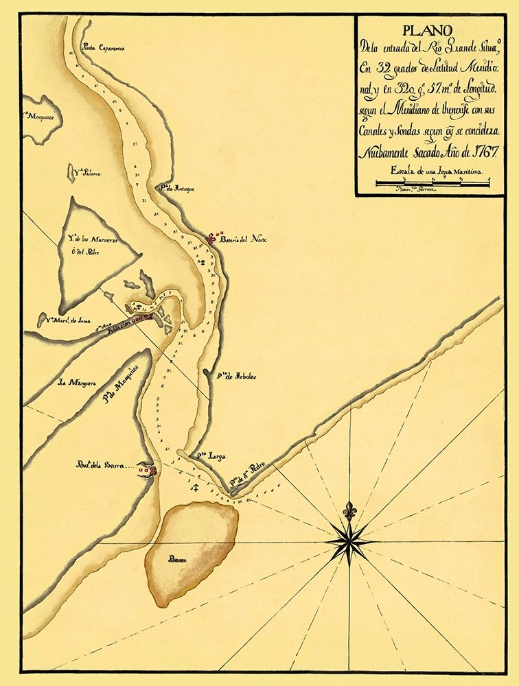 Mouth of The Rio Grande - 1767 art print by Unknown for $57.95 CAD