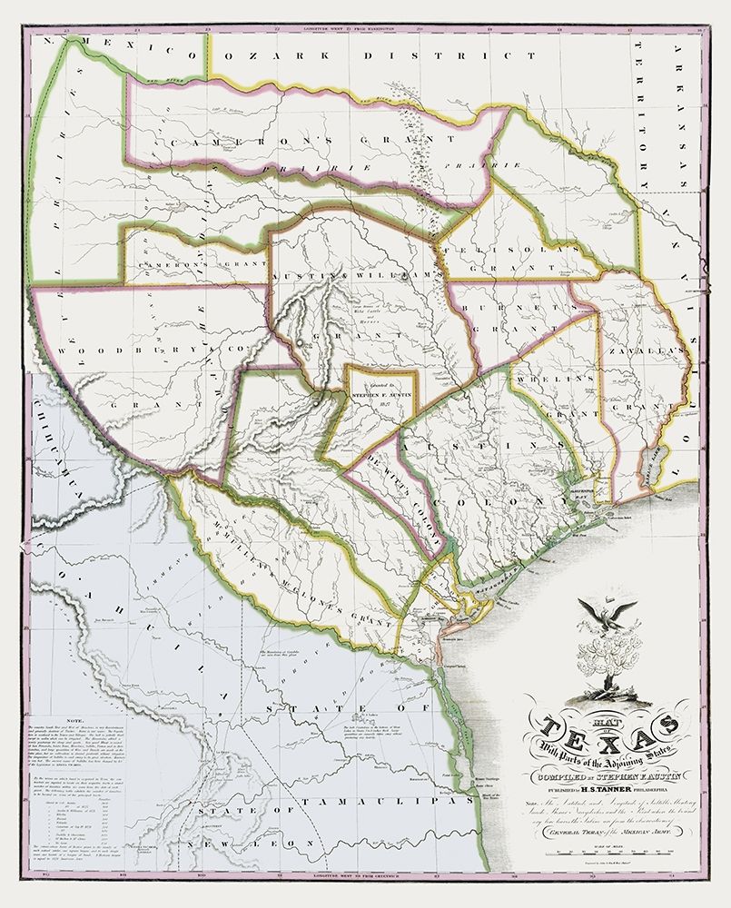 Texas Landowner Plat - Tanner 1836 art print by Tanner for $57.95 CAD
