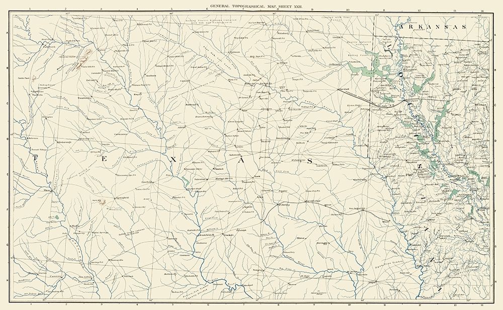 East Texas West Louisiana Sheet- US War Dept 1891 art print by US War Dept for $57.95 CAD