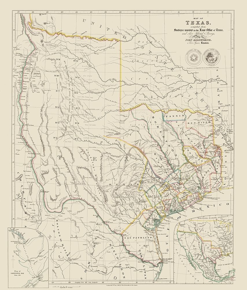 Texas and Surrounding Territories - Arrowsmith art print by Arrowsmith for $57.95 CAD