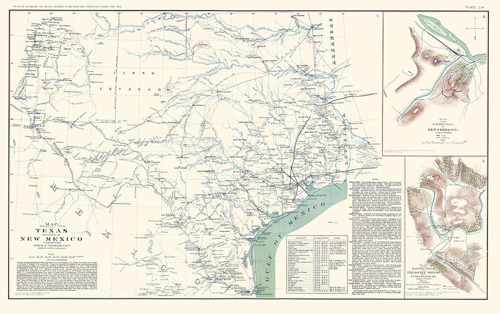Texas, New Mexico - US War Dept 1857 art print by US War Dept for $57.95 CAD