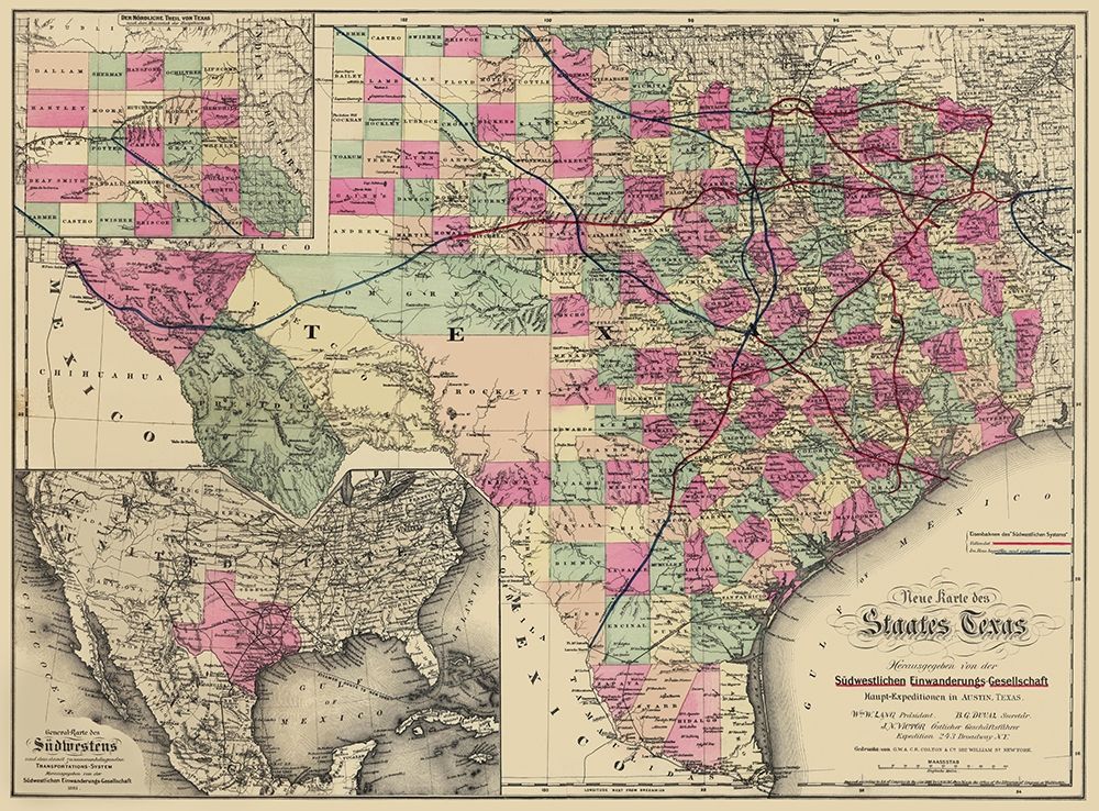 Texas - Colton 1881 art print by Colton for $57.95 CAD