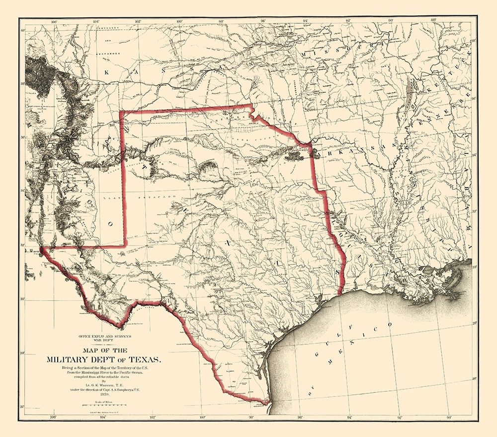 Texas Military Department - Bien 1859 art print by Bien for $57.95 CAD