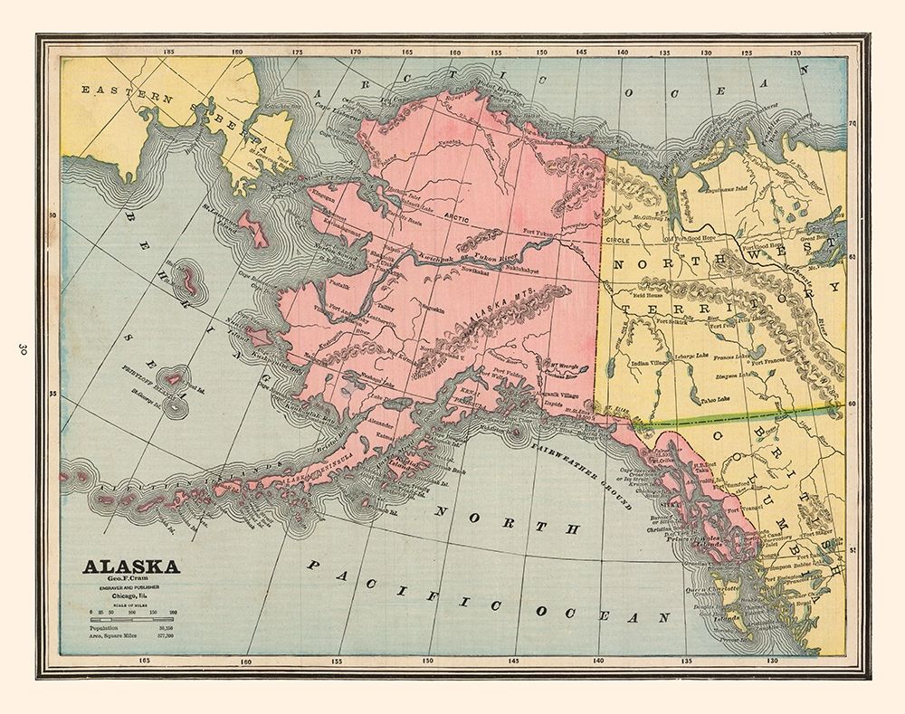 Alaska - Cram 1888 art print by Cram for $57.95 CAD
