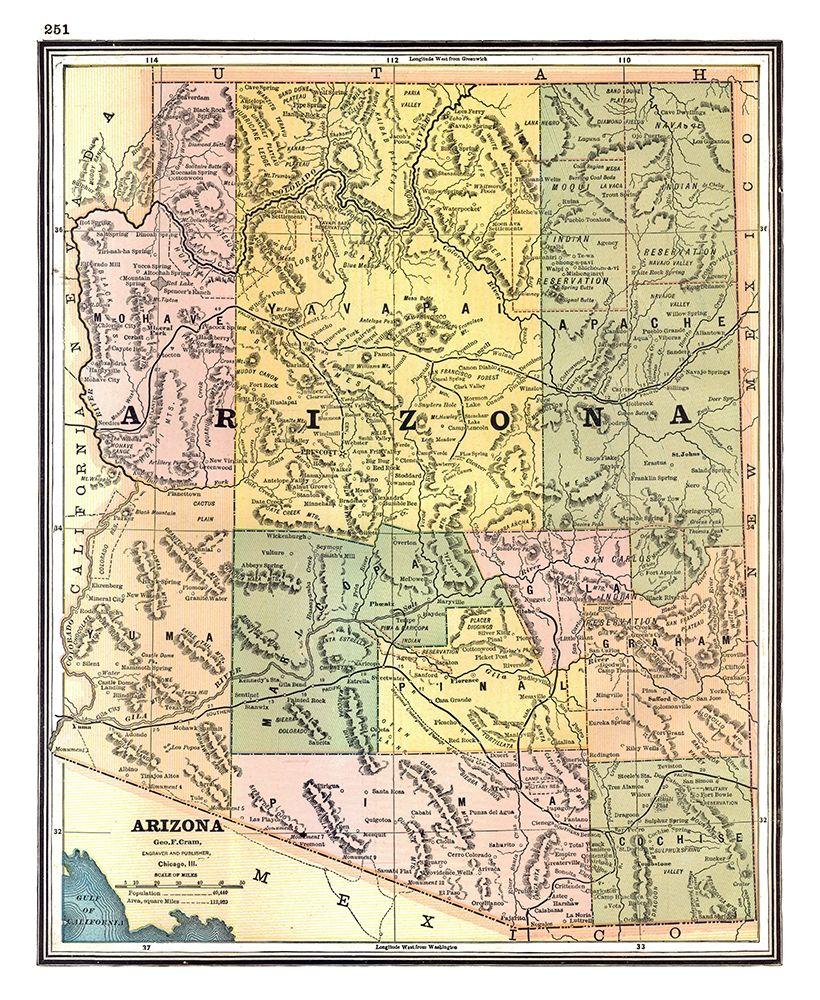 Arizona - Johnson 1888 art print by Johnson for $57.95 CAD