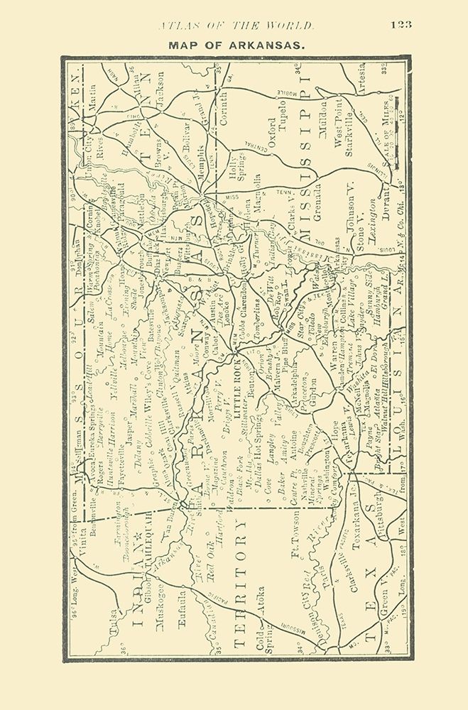 Arkansas - Alden 1886 art print by Alden for $57.95 CAD