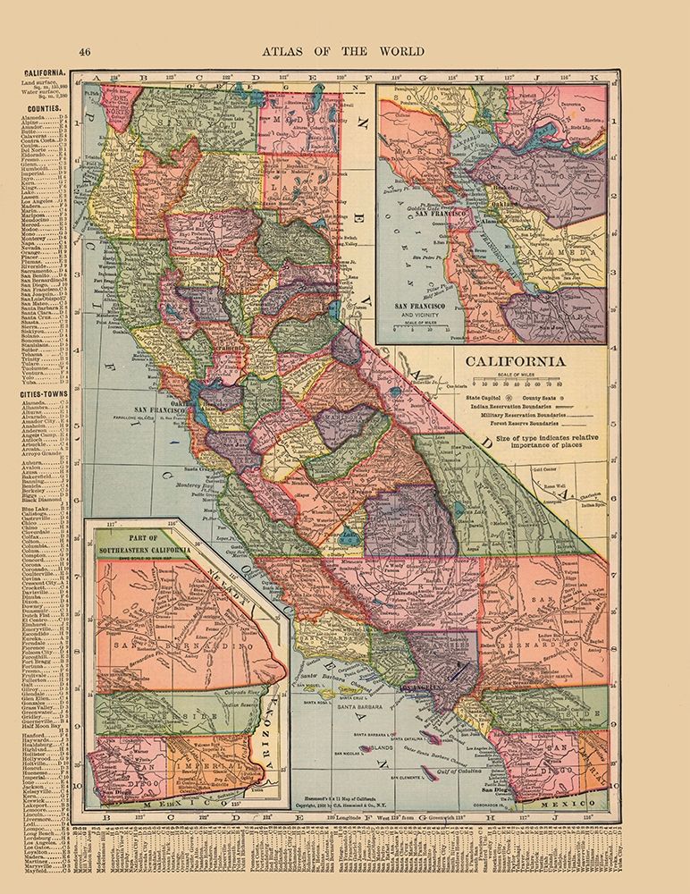 California - Hammond 1910 art print by Hammond for $57.95 CAD