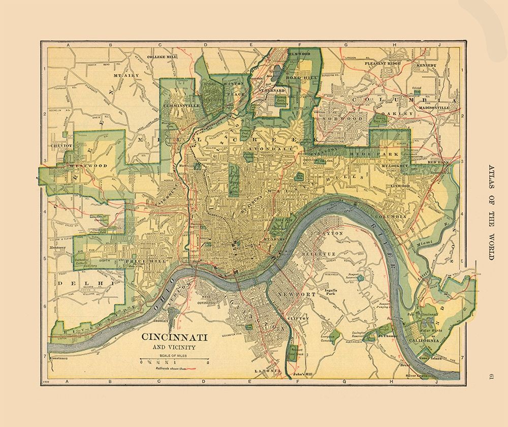 Cincinnati  Ohio - Hammond 1910 art print by Hammond for $57.95 CAD
