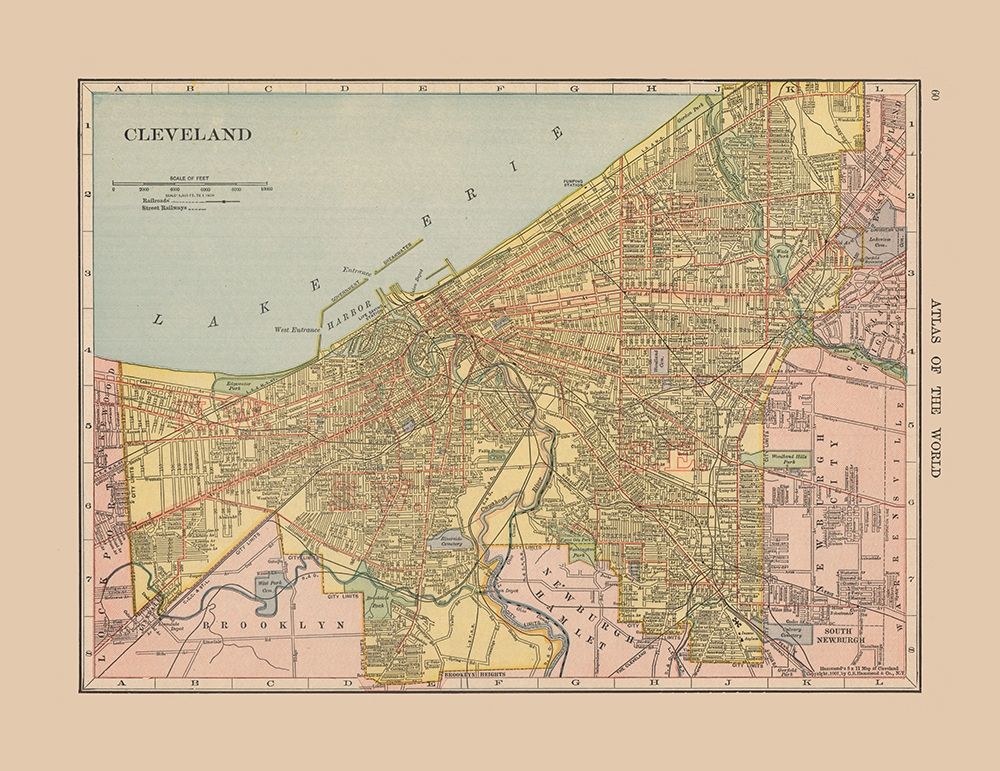 Cleveland  Ohio - Hammond 1910 art print by Hammond for $57.95 CAD