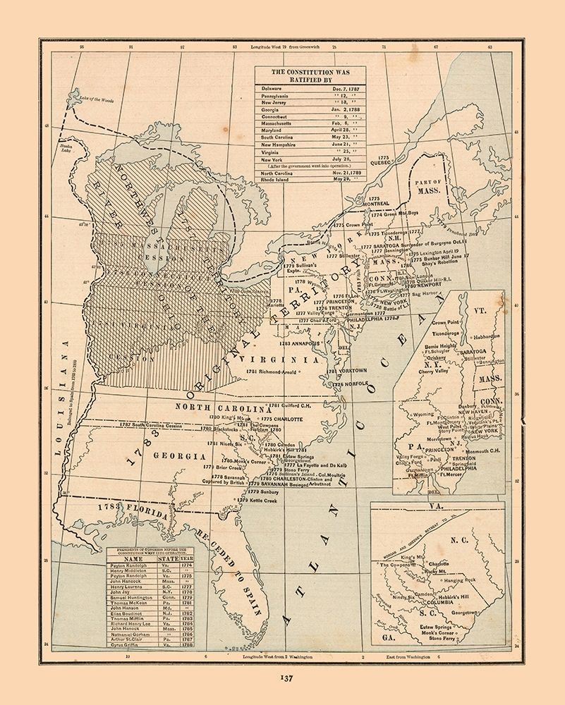 United States, Constitution - Cram 1888 art print by Cram for $57.95 CAD