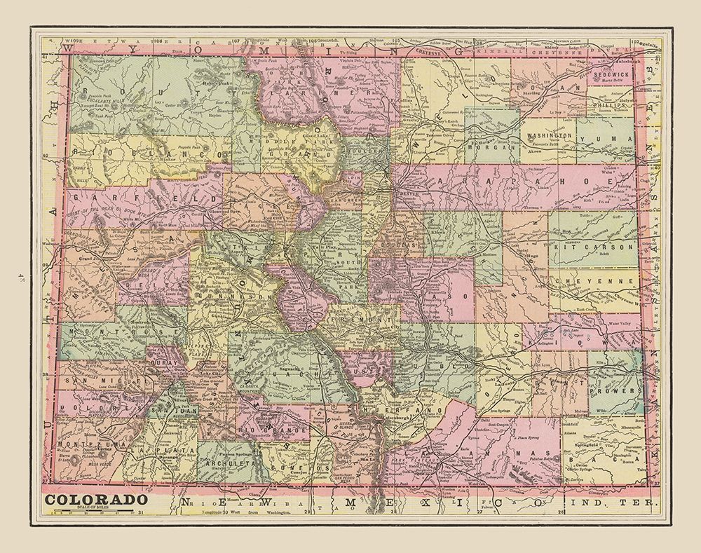 Colorado - Cram 1892 art print by Cram for $57.95 CAD