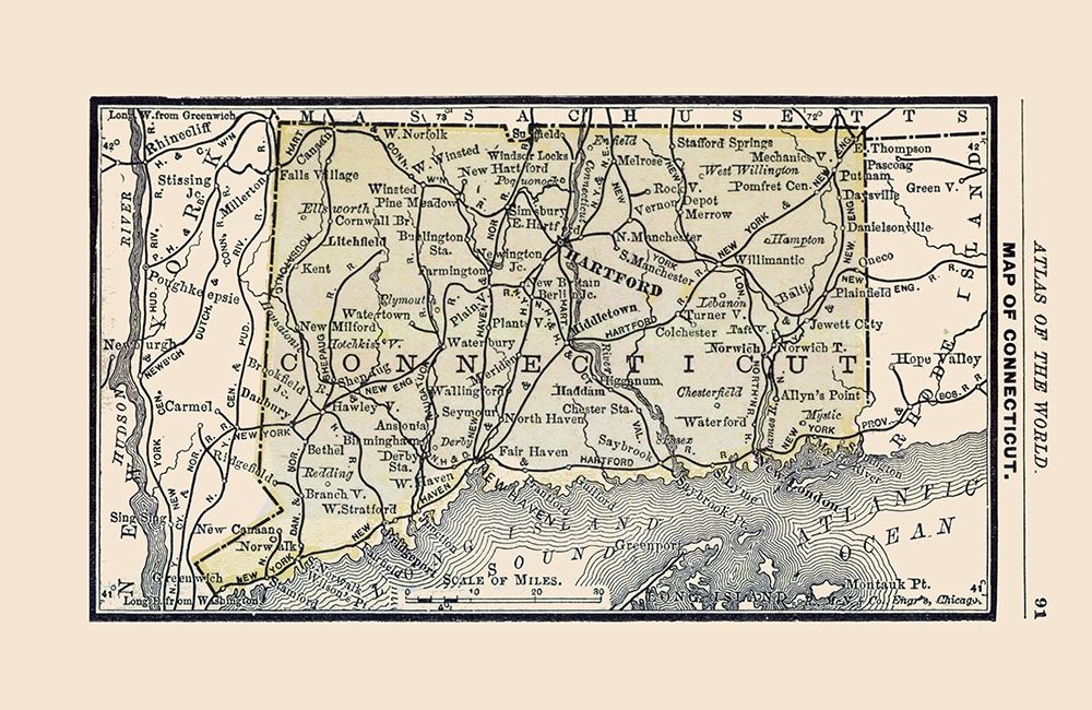 Connecticut - Alden 1886 art print by Alden for $57.95 CAD