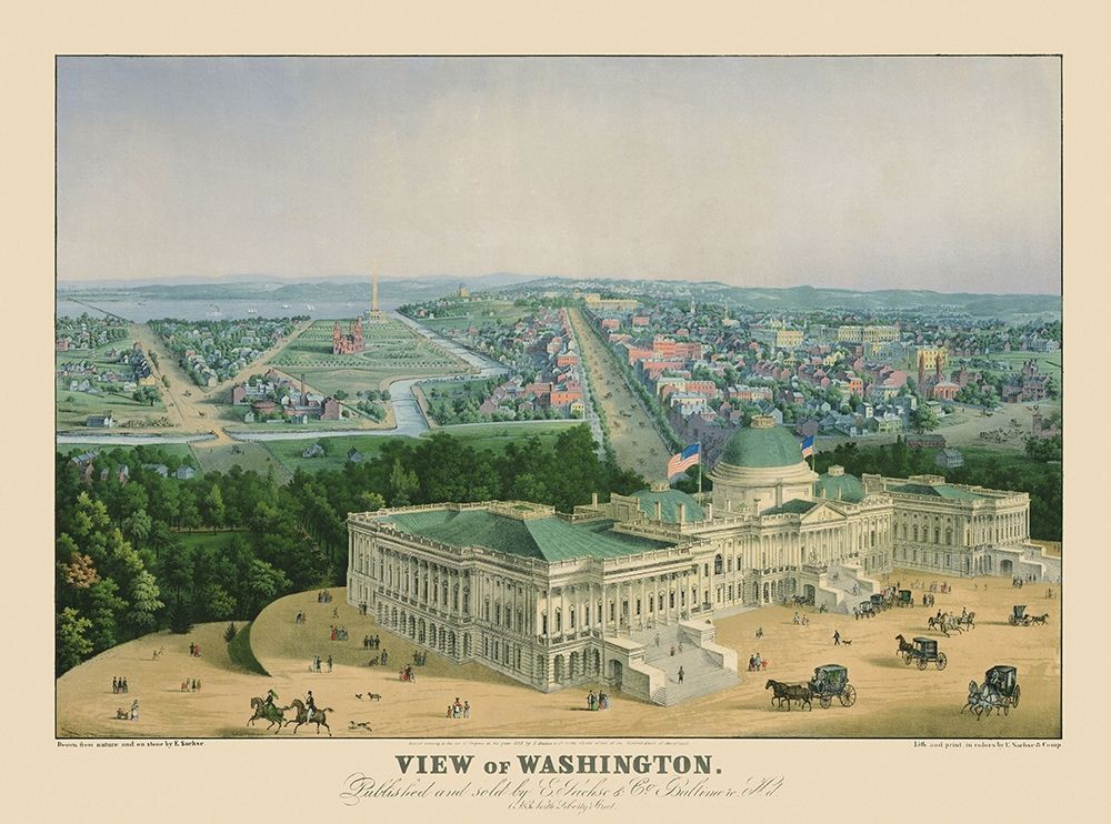 Washington DC - Sachse 1852 art print by Sachse for $57.95 CAD