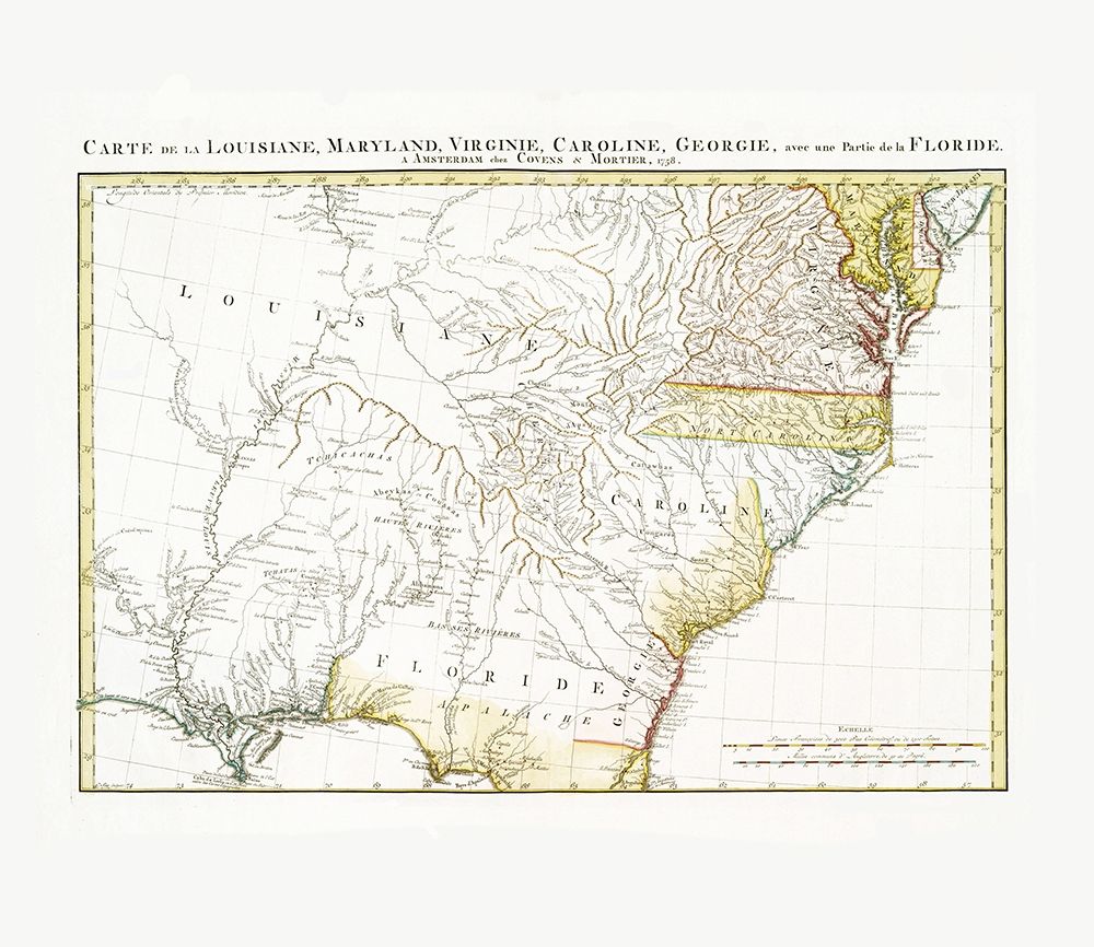 Eastern United States - Covens  1758 art print by Covens for $57.95 CAD